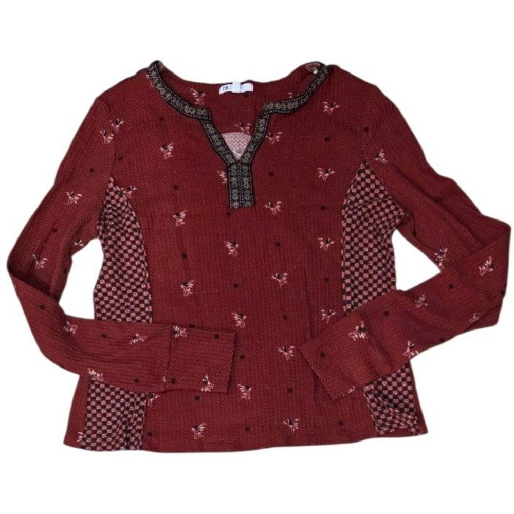 DR2 Burgundy Thermal Patterned Sweater Top XL